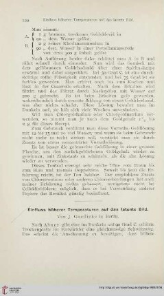 Einfluss höherer Temperaturen auf das latente Bild
