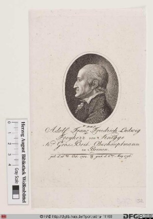 Bildnis Adolph (Franz Friedrich Ludwig) Frhr. Knigge