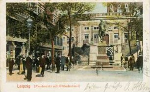 Leipzig: Naschmarkt mit Göthedenkmal