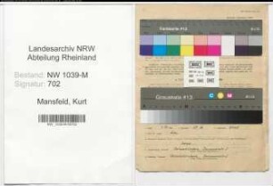 Entnazifizierung Kurt Mansfeld , geb. 15.11.1922 (Zeichner)