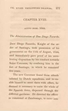 Chapter XVIII. Anno dom. 1644. The administration of Don Diego Faxardo