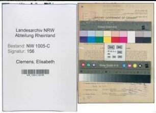 Entnazifizierung Elisabeth Clemens , geb. 23.11.1903 (Selbst. Friseuse)