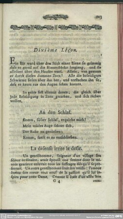 Dixième Leçon