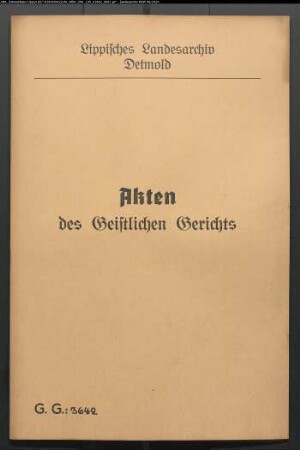 Hebamme Pinke in Meinberg gegen den Pastor Vette in Varenholz, vorher in Meinberg, wegen der Forderung von Hebammengebühren