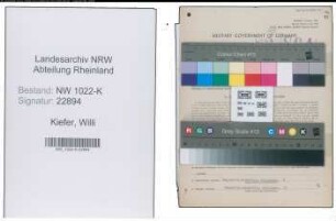 Entnazifizierung Willi Kiefer , geb. 02.05.1901 (Metzger)