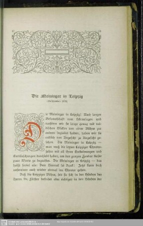 Die Meininger in Leipzig