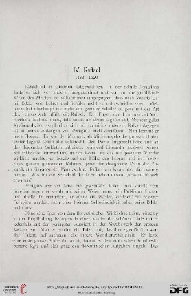 IV. Raffael