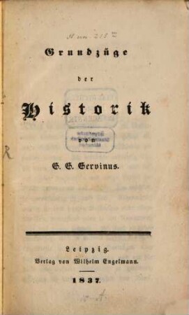 Grundzüge der Historik