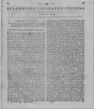 Puchta, W. H.: Beiträge zur Gesetzgebung und Praxis des bürgerlichen Rechtsverfahrens. Erlangen: Palm 1822 (Beschluss der im vorigen Stück abgebrochenen Recension)