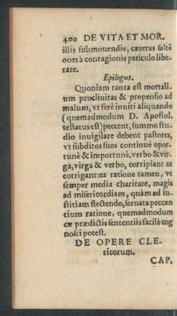 De Opere Clericorum. Cap. XXIIII.