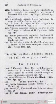 Historia Gustavi Adolphi magni et belli de trignita annis (Nr. 4298 - 4374)