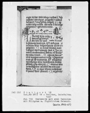 Psalterium — Initiale mit einem Drachentöter, Folio 150recto