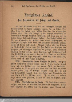 Dreizehntes Kapitel. Das Konservieren der Früchte und Gemüse