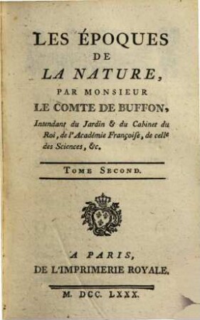Les Epoques de la Nature, 2