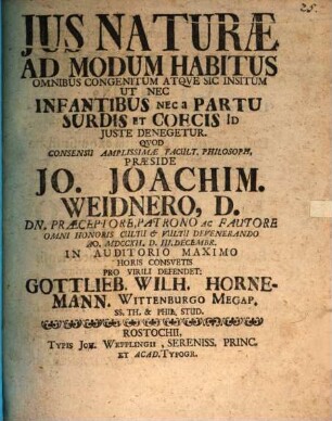 Ius naturae ad modum habitus omnibus congenitum ...