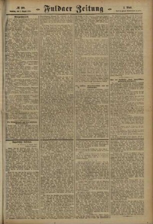Zweite Ausgabe vom Samstag, den 07. August 1915.