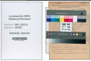 Entnazifizierung Heinrich Gerhards , geb. 31.05.1898 (Postbeamter)