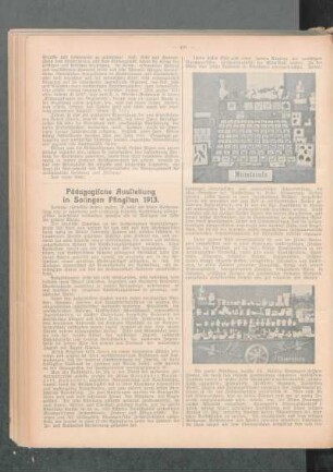 Pädagogische Ausstellung in Solingen Pfingsten 1913