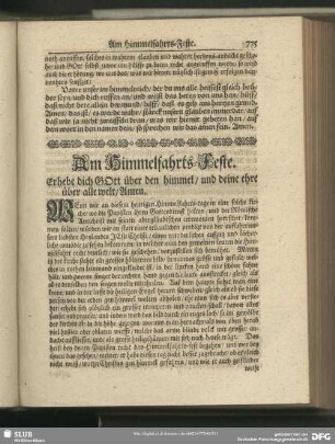 Am Himmelfahrts-Feste