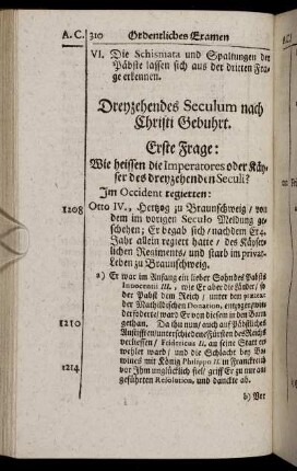 Dreyzehendes Seculum nach Christi Gebuhrt. - Vierzehendes Seculum nach Christi Gebuhrt.