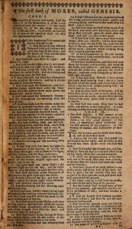 The holy Bible : containing The Old Testament and The New ; Newly transl. out of the original tongues, and with the former translations diligently compared and revised by his Majesties special commandement ; Appointed to be read in churches