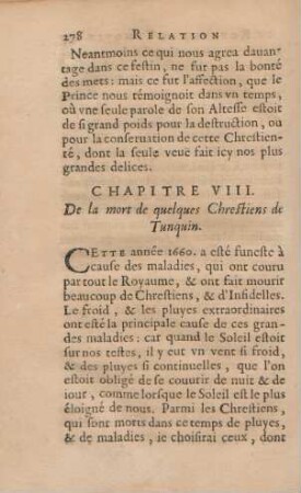 Chapitre VIII. De la mort de quelques Chrestiens de Tunquin