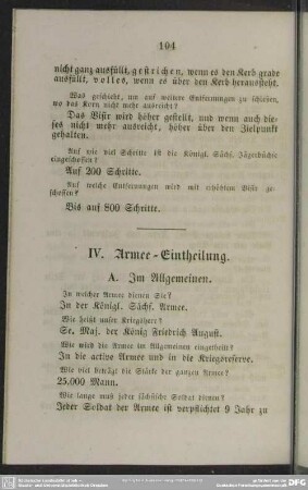 IV. Armee-Eintheilung
