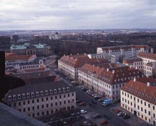 Dresden-Neustadt. Königstraße. Blick vom Turm der Dreikönigskirche zum Japanischen Palais