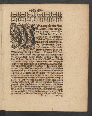 [Wir Leopold von Gottes gnaden/...]