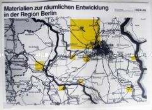Kartenwerk zur Entwicklung der Region Berlin nach der Grenzöffnung im November 1989