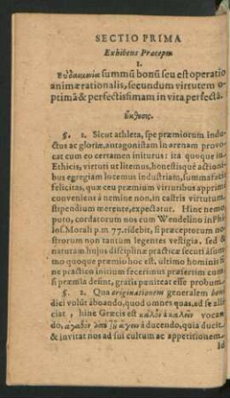 Sectio Prima Exhibens Praecepta