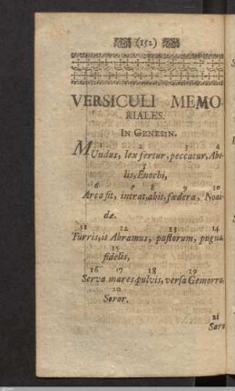 Versiculi Memoriales.