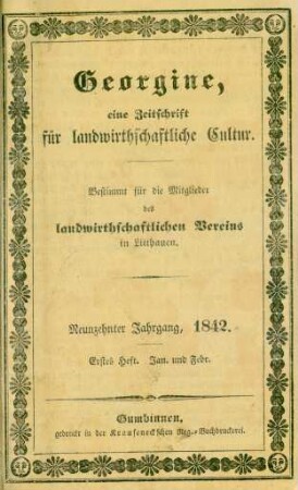 Neunzehnter Jahrgang, 1842. Erstes Heft. Jan. und Febr.