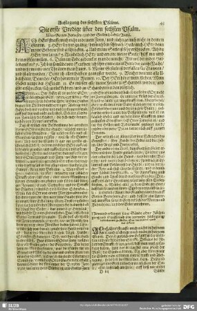 Auslegung des sechsten Psalms