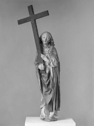 Christus als Schmerzensmann mit einem Engel, zwischen Maria und Johannes — Engel mit dem Kreuz Christi