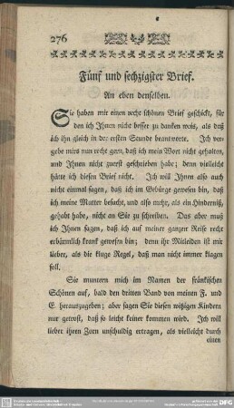 Fünf und sechzigster Brief