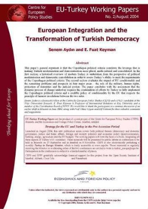 European Integration and Transformation of Turkish Democracy