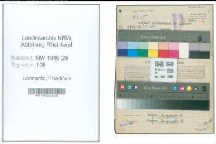 Entnazifizierung Friedrich Lohrentz , geb. 18.10.1890 (Beamter)