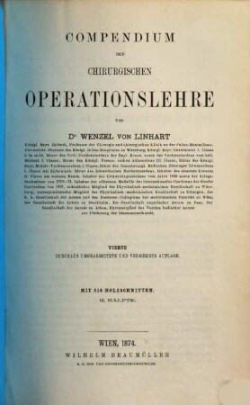 Compendium der chirurgischen Operationslehre. 2