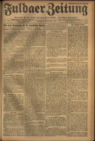 Erste Ausgabe vom Sonntag, den 29. November 1925.