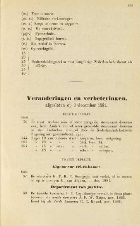 Veranderingen en verbeteringen