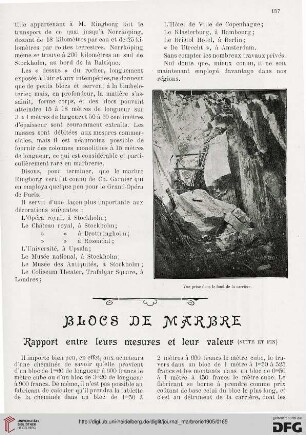 2: Blocs de marbre, [3] : rapport entre leurs mesures et leur valeur