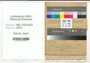 Entnazifizierung Josef Schulz , geb. 12.09.1900 (Lehrer)