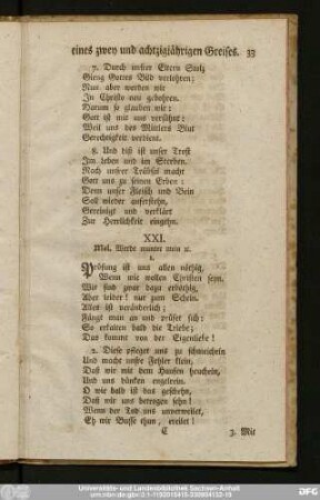 XXI. Mel. Werde munter mein [et]c.