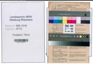 Entnazifizierung Hans Kuepper , geb. 02.04.1909 (Konstrukteur)