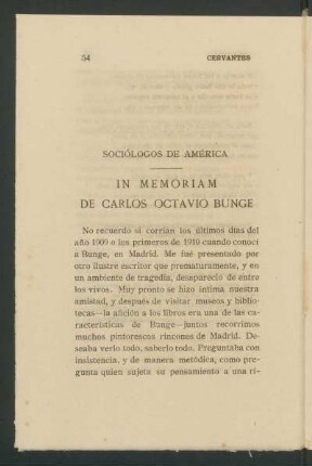 In memoriam de Carlos Octavio Bunge