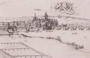 Neudresden und Altendresden von Osten. Ausschnitt: Residenzschloss