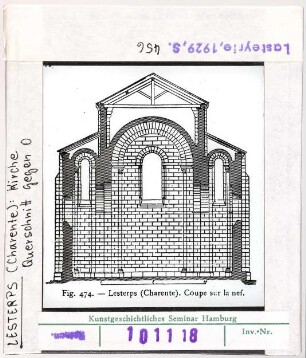 Lesterps: Abteikirche, Querschnitt gegen Osten