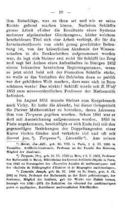 Der Mathematiker Jakob Steiner von Utzentorf. (Fortsetzung).