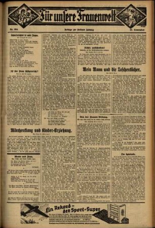 Zweite Ausgabe vom Donnerstag, den 16. November 1933.